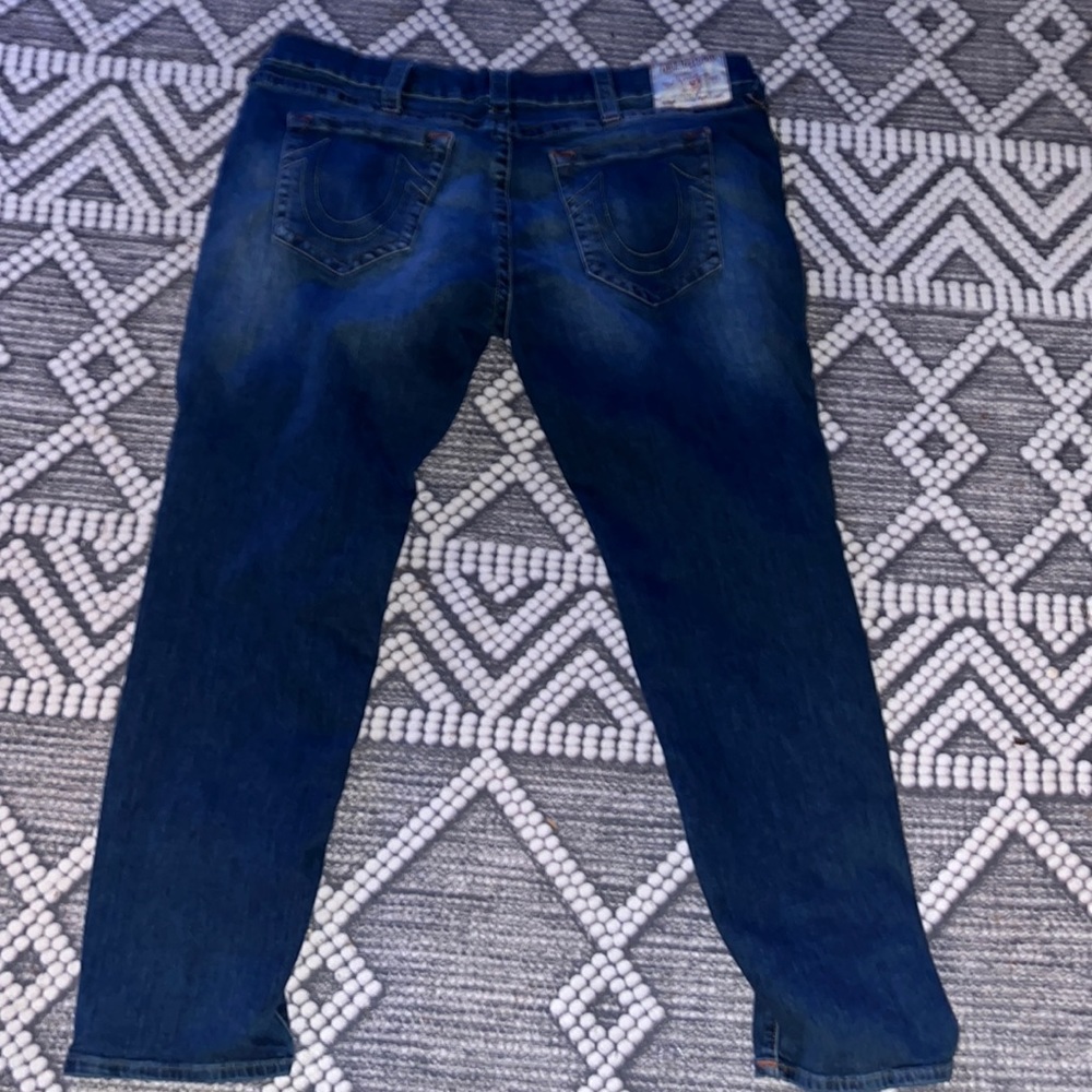 True Religion 44 mens used Rocco relaxed skinny blue jeans